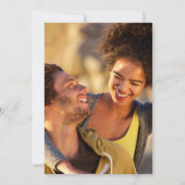 ネイビーブルーのダスティーローズの花モチーフ ゴールドの結婚式の写真 招待状 (裏面)