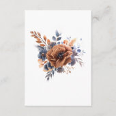 ネイビーブルーのテラコッタ ボーホー エレガント ウェディング 詳細 エンクロージャーカード (裏面)