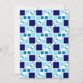 ネイビーブルーのデジタルフレームコーナー写真誕生日 招待状 (裏面)