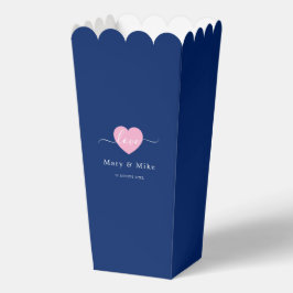 ネイビーブルーのハートスタイリッシュポップコーン フェイバーボックス