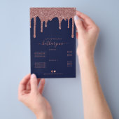 ネイビーブルーのバラ金ゴールドグリッターの価格一覧 チラシ (ハンドル)