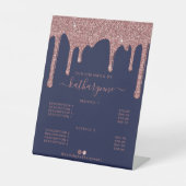 ネイビーブルーのバラ金ゴールドグリッターの価格一覧 台座サイン (正面)