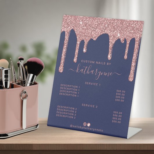 ネイビーブルーのバラ金ゴールドグリッターの価格一覧 台座サイン