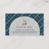 ネイビーブルーのパターンがキュートなテディベアの男の子ベイビーブックリクエスト エンクロージャーカード (正面)