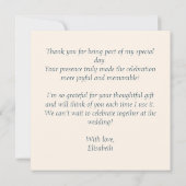 ネイビーブルーのパンプキン 秋の恋愛 ブライダルシャワー サンキューカード (裏面)