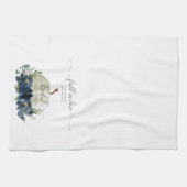 ネイビーブルーのパンプキン 秋の恋 ブライダルシャワーのお土産 キッチンタオル (横)