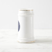 ネイビーブルーのパーソナライズされたベストマンギフト ビールジョッキ (中央)