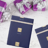 ネイビーブルーのビジネス企業ロゴ ラッピングペーパー