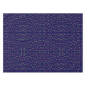 ネイビーブルーのピンクとイエロー水玉模様 テーブルクロス (正面(横))