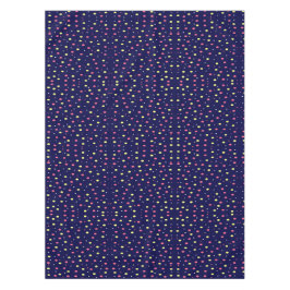 ネイビーブルーのピンクとイエロー水玉模様 テーブルクロス