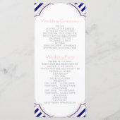 ネイビーブルーのピンク航海のの結婚式 プログラム (裏面)