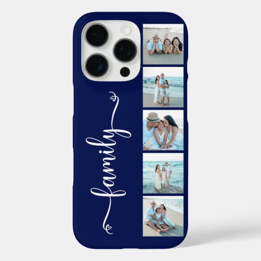 ネイビーブルーのファミリーフォト Case-Mate iPhoneケース (裏面)