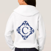 ネイビーブルーのフィリーグリー枠モノグラム (裏面)