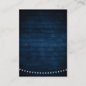 ネイビーブルーのフラワーリング ラスティック ストリング ライト宿泊施設 エンクロージャーカード (裏面)