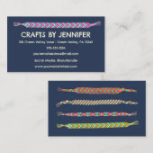 ネイビーブルーのフレンドシップブレスレパーソナライズされたット 名刺 (正面/裏面)