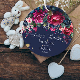 ネイビーブルーのブルゴーニュ結婚ーのピ感謝していンクローズ フェイバータグ