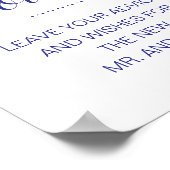 ネイビーブルーのボトル結婚アドバイス ポスター (角)