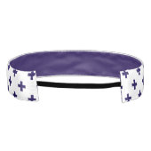 ネイビーブルーのポルカが白に交差 アスレチックヘッドバンド (裏面)