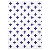 ネイビーブルーのポルカが白に交差 クリップボード (裏面)
