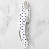 ネイビーブルーのポルカが白に交差 ソムリエナイフ (裏面)