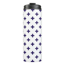 ネイビーブルーのポルカが白に交差 タンブラー