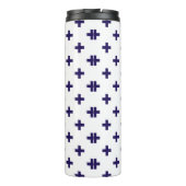 ネイビーブルーのポルカが白に交差 タンブラー (裏面)