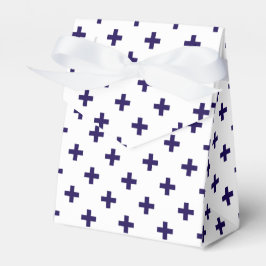 ネイビーブルーのポルカが白に交差 フェイバーボックス