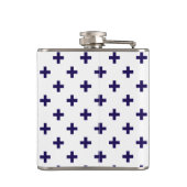 ネイビーブルーのポルカが白に交差 フラスク (裏面)