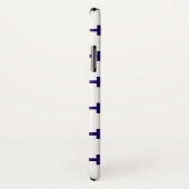 ネイビーブルーのポルカが白に交差 Case-Mate iPhoneケース (裏面/右)