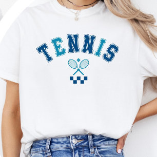 ネイビーブルーのミニマリストテニスデザイン Tシャツ
