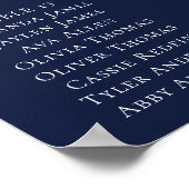 ネイビーブルーのミニマリスト座席表 ポスター (角)