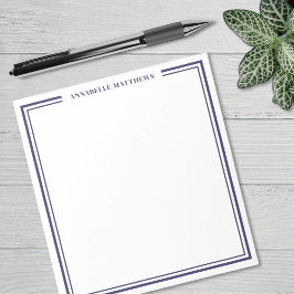 ネイビーブルーのミニマルモノグラム ノートパッド