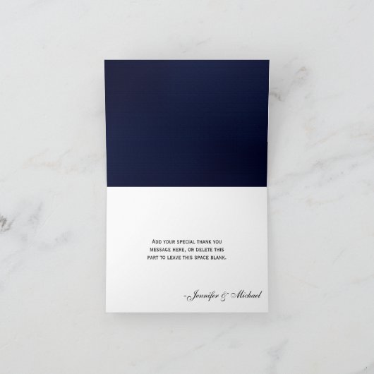 ネイビーブルーのメイソンジャーとホタルの結婚式のお礼 サンキューカード (内部)
