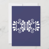 ネイビーブルーのメキシコフィエスタタレヴェラスタイルのブライズシャワー 招待状 (裏面)