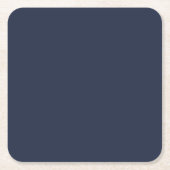 ネイビーブルーのモノクロウェディング スクエアペーパーコースター (正面)