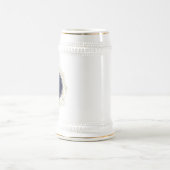 ネイビーブルーのモノグラム グルームスマン ビールジョッキ (中央)