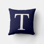 ネイビーブルーのモノグラムT クッション (裏面)