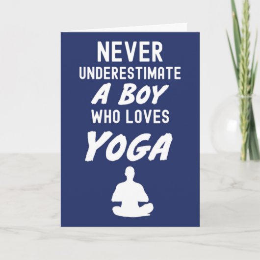 ネイビーブルーのヨガカード　男子用 カード (正面)