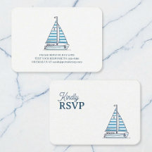 ネイビーブルーのヨットバースデーRSVP