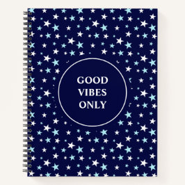 ネイビーブルーのライトブルーとホワイトスター ノートブック