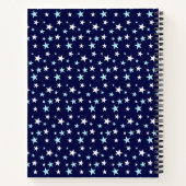 ネイビーブルーのライトブルーとホワイトスター ノートブック (裏面)