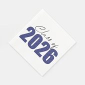 ネイビーブルーのラメ 2026年卒業 スタンダードランチョンナプキン (角)