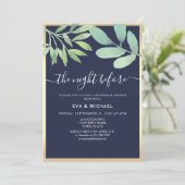 ネイビーブルーのリハーサルディナー前夜会 招待状 (スタンド正面)