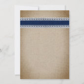 ネイビーブルーのルースドヒマワリのブライダルシャワー 招待状 (裏面)