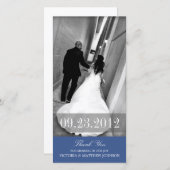 ネイビーブルーのロマンス | 結婚サンキューカード サンキューカード (正面/裏面)