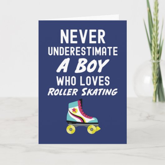 ネイビーブルーのローラー スケート カード 赤ちゃん 男の子 キッズ (正面)