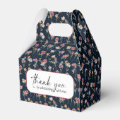 ネイビーブルーのワイルドフラワー ウェディング フェイバーボックス (裏面サイド)