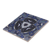 ネイビーブルーの三つ星モザイクサークルストーン タイル (側面)