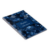 ネイビーブルーの人魚のうろこネーム ノートブック (右側)