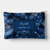 ネイビーブルーの人魚はかりで測名 アクセサリーポーチ (裏面)